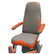 Fußpflegeliege PROLUX DRIVE drehbar mit 3 Motoren, chrome-orange
