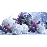 Weihnachts-Klappgutschein "lila Bänder", 25 Stk