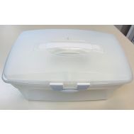 Aufbewahrungs- und Transportbox, weiss-transparent 