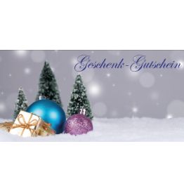 Weihnachts-Klappgutschein "blaue Kugel", 25 Stk